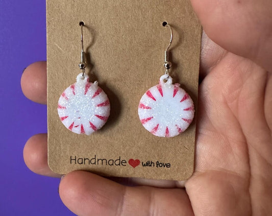 Peppermint candy earrings